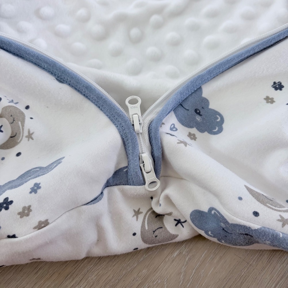 Yoefoss Baby Sleep Sack 6-12 Months Blue Cloud Moon Minky Lined SS-M-006-M - Picture 11 of 11